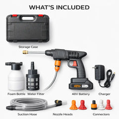 48V Rechargeable High-Pressure Water Spray Gun For Cars & Solar Panels