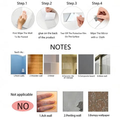 Unbreakable Acrylic Mirror – Self-Adhesive (20×30 cm)