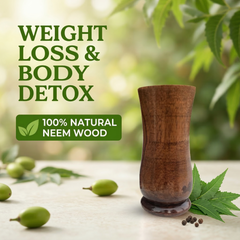 Neem Wooden Glass — Natural Weight Loss & Body Detox